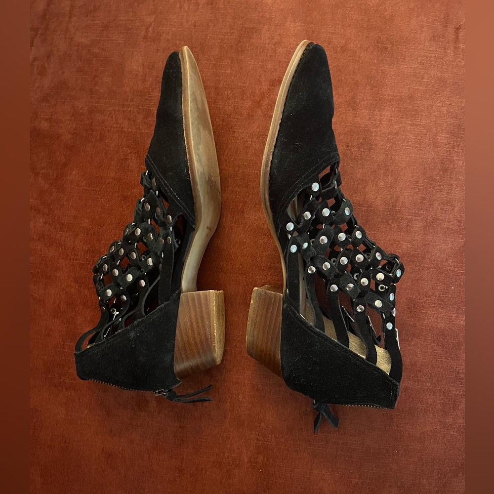 Bird of Flight Black Lattice Studded Booties - Picture 2 of 6